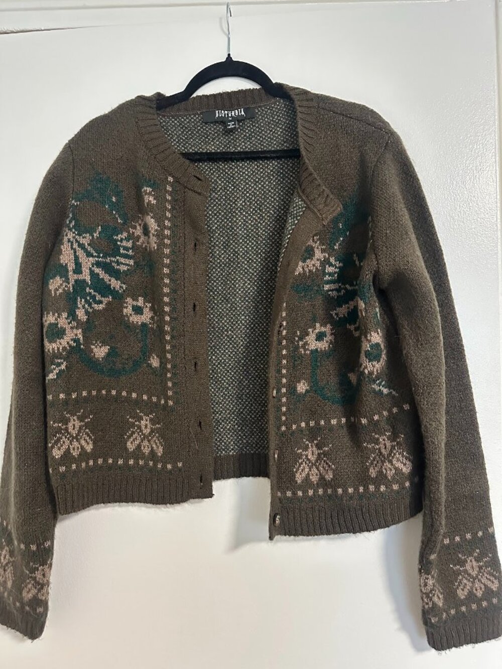 Disturbia Aura Dragon Jacquard Knit Cardigan - Exclusive